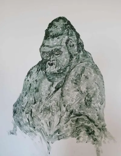 Artiste plasticien Toulouse Robin Laffargue MICMAC ART peinture art singulier gorille collection KONG encre et acrylique