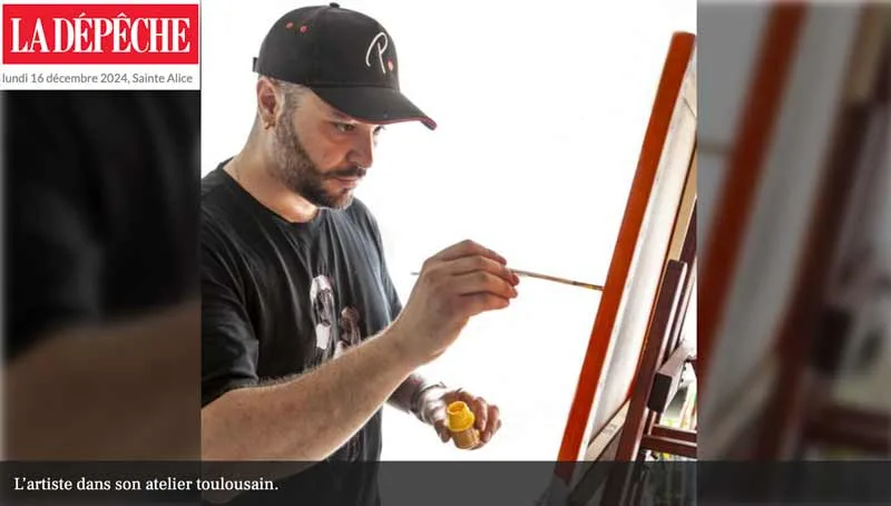 Article la Dépêche Robin Laffargue expose à l'Atelier 25 à Lapradelle-Puilaurens