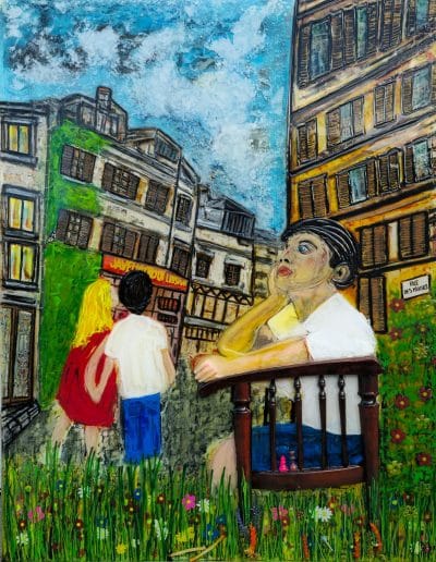 Tableau FLAMMES JUMELLES, collection GAMIN par l'artiste plasticien Robin Laffargue à Toulouse.